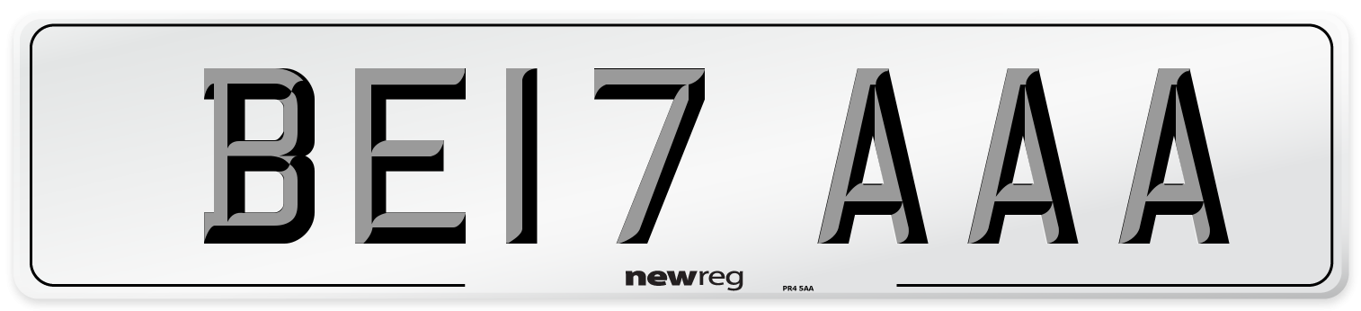 BE17 AAA Number Plate from New Reg